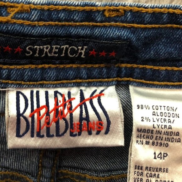 Bill Blass Womens Jeans Size 14P Stretch Straight Leg Blue Denim Casual Classic - Picture 11 of 15